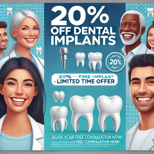 DALL·E-2025-02-12-17.35.09-A-modern-clean-and-vibrant-ad-for-a-dental-clinic-promoting-20-Off-Dental-Implants.-The-design-should-feature-smiling-diverse-patients-with-perf.webp